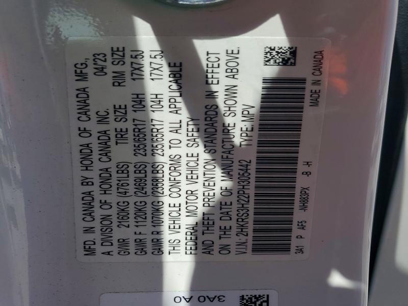 Продажа на аукционе авто 2023 Honda Cr-v, vin: 2HKRS3H22PH305442, номер лота: 53259996
