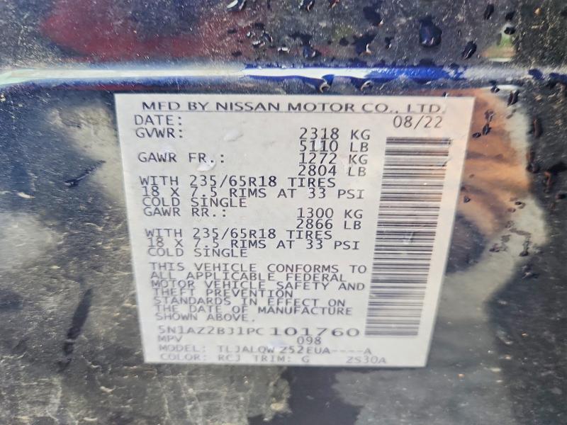 54334746 :رقم المزاد ، 5N1AZ2BJ1PC101760 vin ، 2023 Nissan Murano مزاد بيع