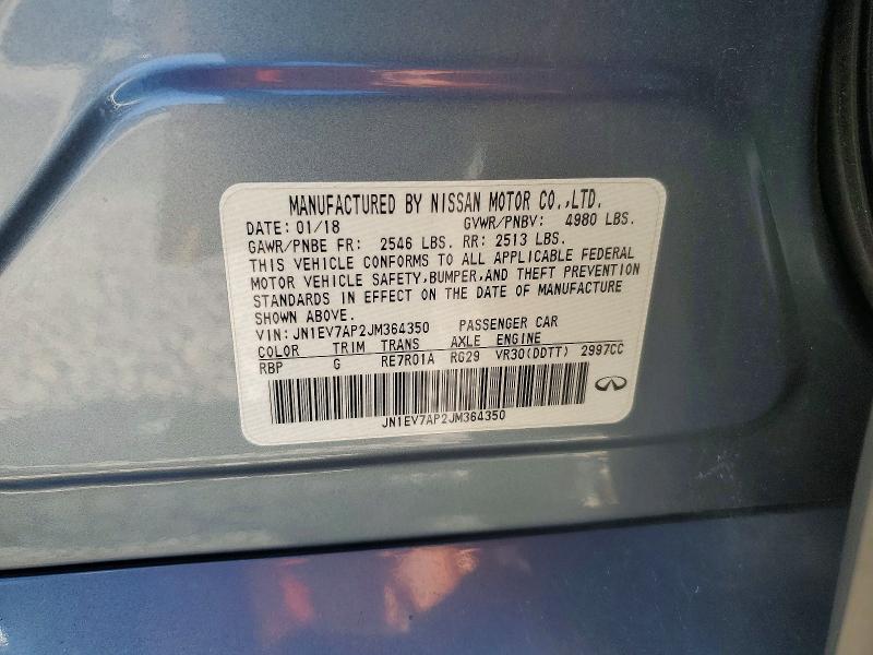 55427376 :رقم المزاد ، JN1EV7AP2JM364350 vin ، 2018 Infiniti Q50 مزاد بيع
