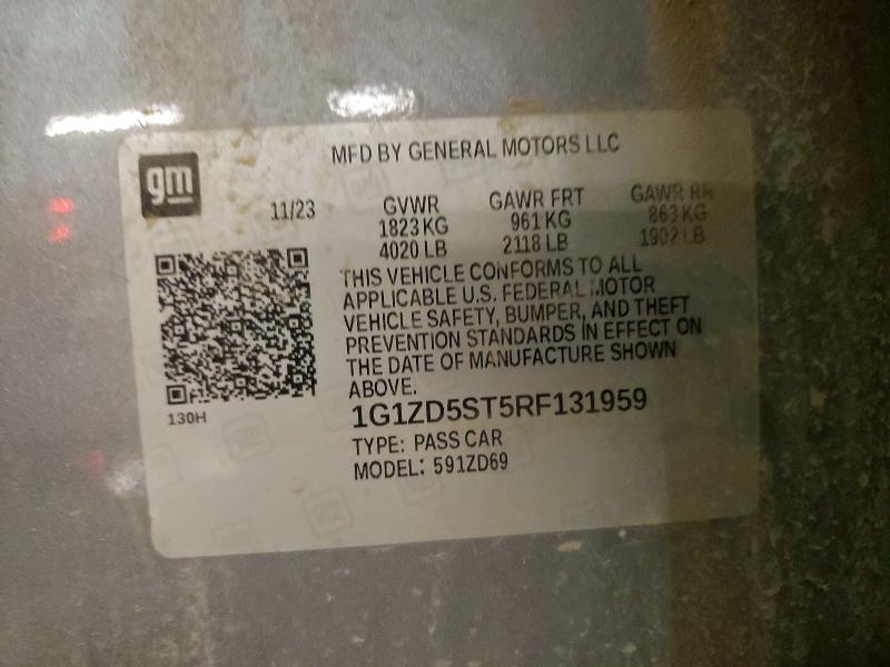 52099836 :رقم المزاد ، 1G1ZD5ST5RF131959 vin ، 2024 Chevrolet Malibu مزاد بيع