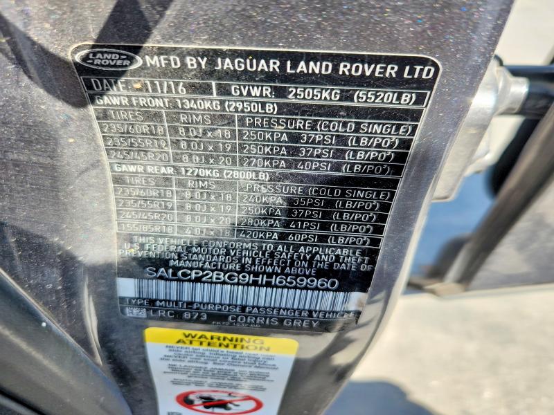 53796896 :رقم المزاد ، SALCP2BG9HH659960 vin ، 2017 Land Rover Discovery Sport مزاد بيع