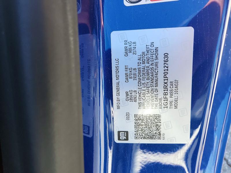 52493376 :رقم المزاد ، 1G1FB1RX1P0127630 vin ، 2023 Chevrolet Camaro مزاد بيع