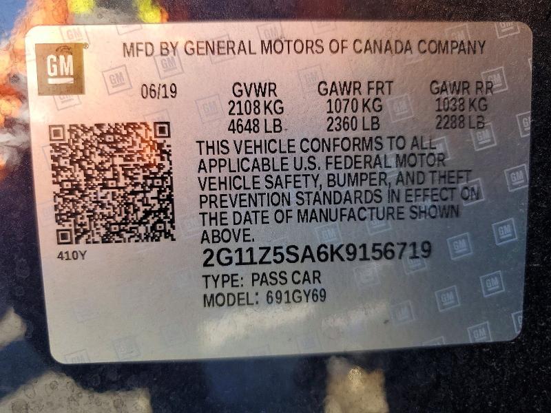 Продажа на аукционе авто 2019 Chevrolet Impala, vin: 2G11Z5SA6K9156719, номер лота: 53920296