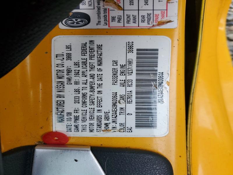 Aukcja sprzedaży 2009 Nissan 370z, vin: JN1AZ44E49M400644, numer aukcji: 54144416