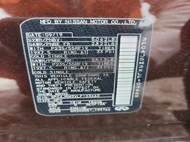 Продажа на аукционе авто 2020 Infiniti Qx50, vin: 3PCAJ5M3XLF103662, номер лота: 53006296