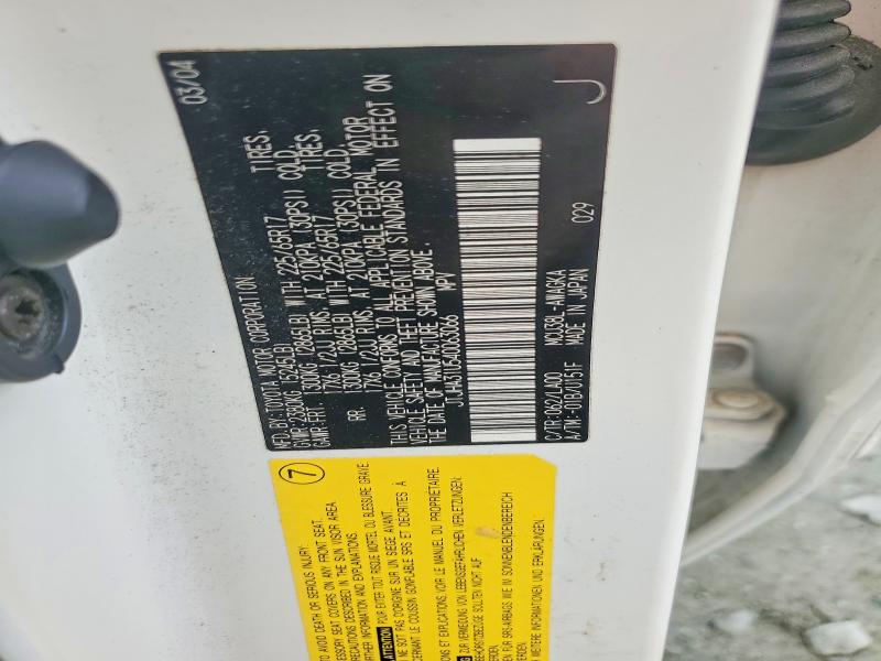 2004 Lexus Rx მანქანა იყიდება აუქციონზე, vin: JTJHA31U540063066, აუქციონის ნომერი: 54679606