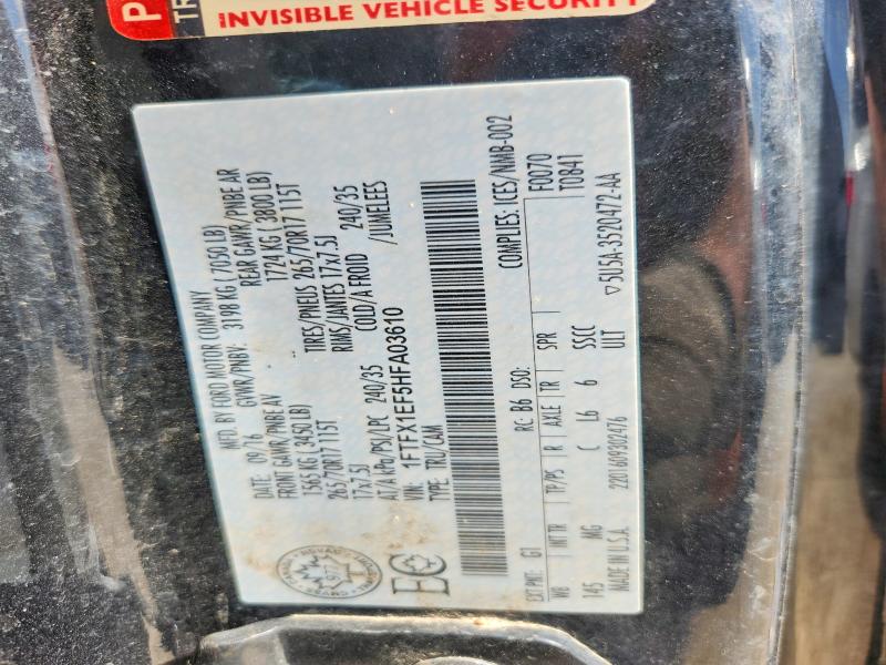 2017 Ford F150 მანქანა იყიდება აუქციონზე, vin: 1FTFX1EF5HFA03610, აუქციონის ნომერი: 53362866