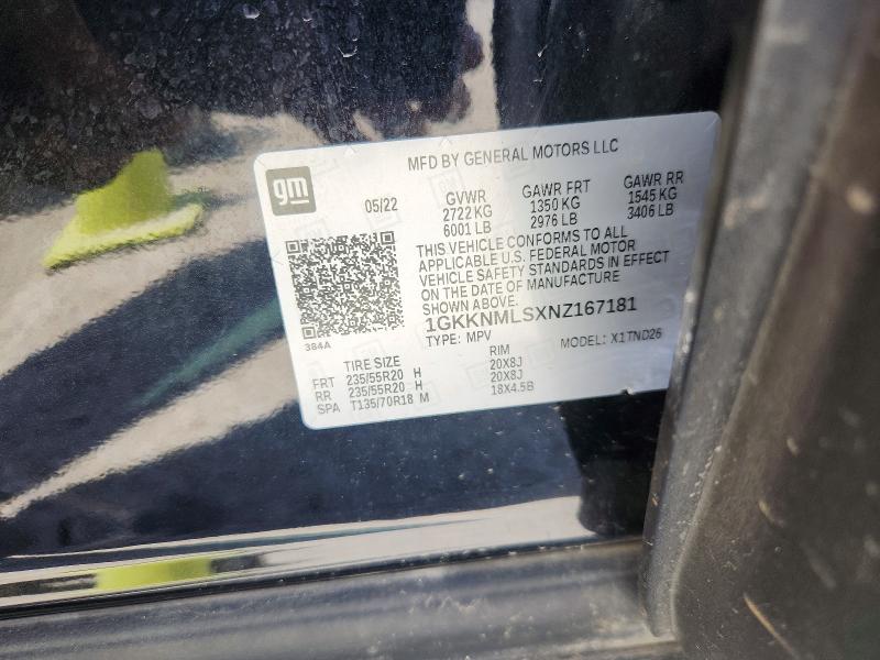 Aukcja sprzedaży 2022 Gmc Acadia, vin: 1GKKNMLSXNZ167181, numer aukcji: 53534066