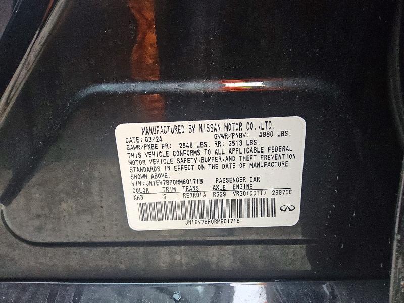 54114836 :رقم المزاد ، JN1EV7BP0RM601718 vin ، 2024 Infiniti Q50 مزاد بيع