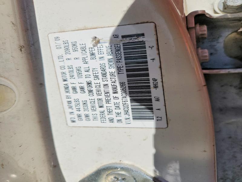 53799016 :رقم المزاد ، JH4CU2F67AC005266 vin ، 2010 Acura Tsx مزاد بيع