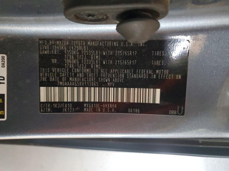 Продажа на аукционе авто 2024 Toyota Corolla Cross, vin: 7MUAAAAG5RV113865, номер лота: 55404436