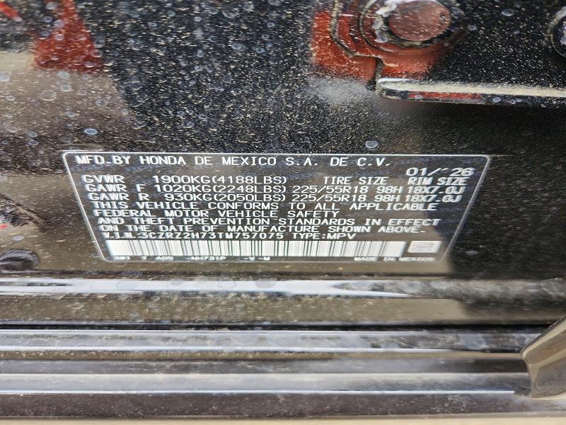 2026 Honda Hr-v მანქანა იყიდება აუქციონზე, vin: 3CZRZ2H73TM757075, აუქციონის ნომერი: 53645636