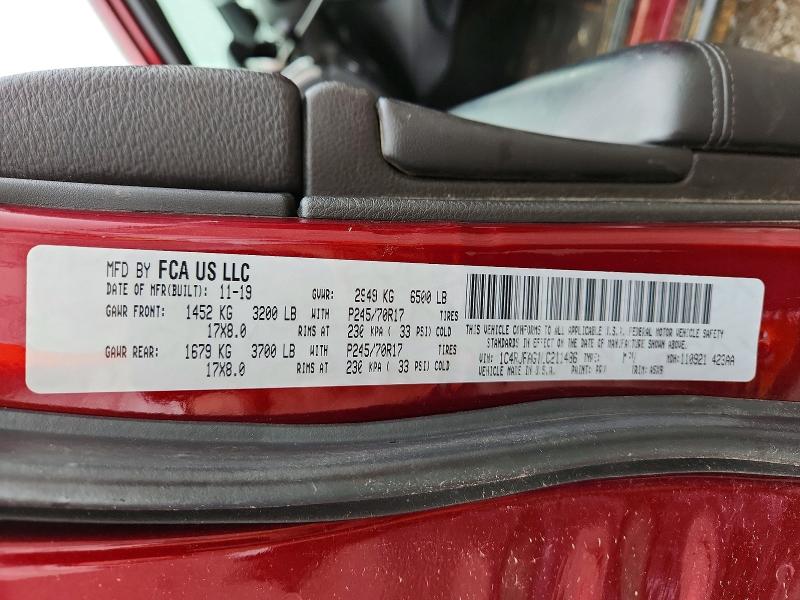 54842486 :رقم المزاد ، 1C4RJFAG1LC211486 vin ، 2020 Jeep Grand Cherokee مزاد بيع