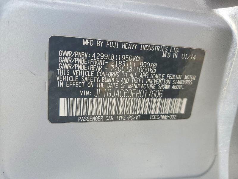 53843976 :رقم المزاد ، JF1GJAC69EH017606 vin ، 2014 Subaru Impreza مزاد بيع