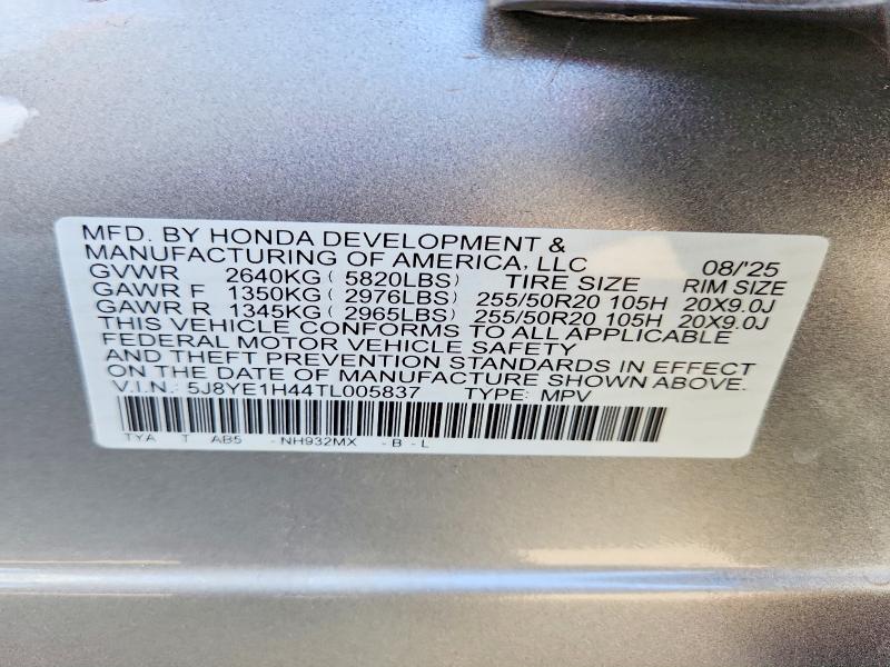 2026 Acura Mdx მანქანა იყიდება აუქციონზე, vin: 5J8YE1H44TL005837, აუქციონის ნომერი: 54390516
