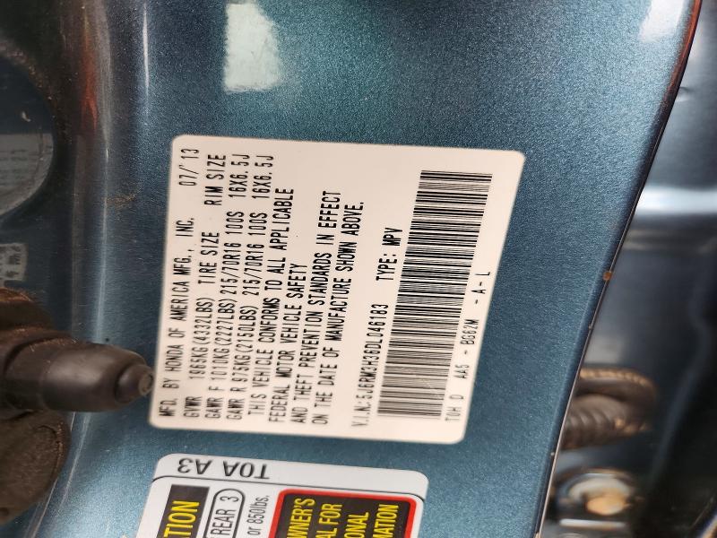54272156 :رقم المزاد ، 5J6RM3H36DL046183 vin ، 2013 Honda Cr-v مزاد بيع