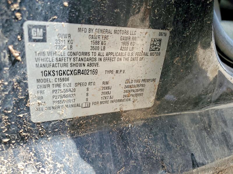 2016 Gmc Yukon Xl მანქანა იყიდება აუქციონზე, vin: 1GKS1GKCXGR402169, აუქციონის ნომერი: 53020466