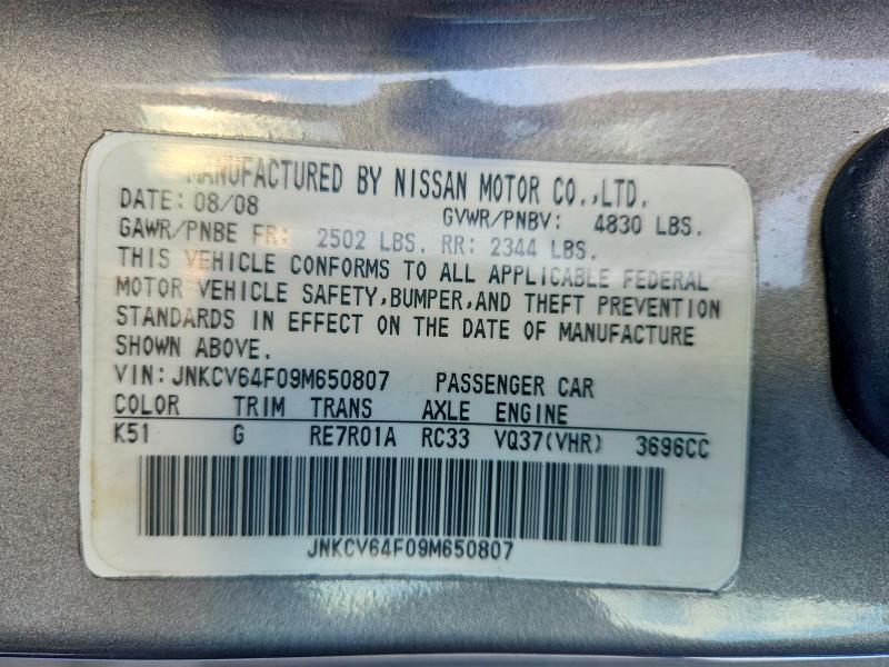 Продаж на аукціоні авто 2009 Infiniti G37 Coupe, vin: JNKCV64F09M650807, номер лоту: 53076606