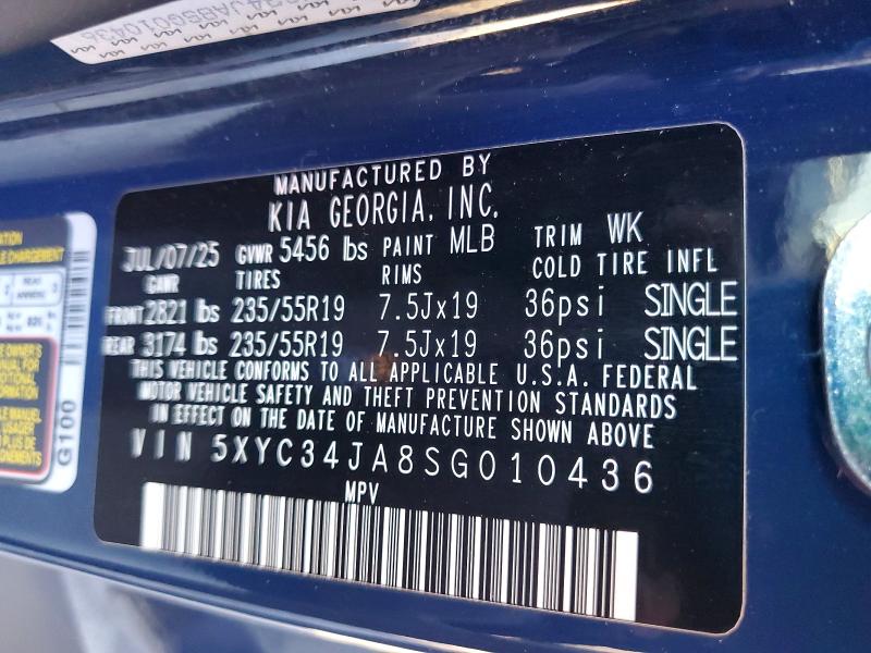 54188176 :رقم المزاد ، 5XYC34JA8SG010436 vin ، 2025 Kia Ev6 مزاد بيع
