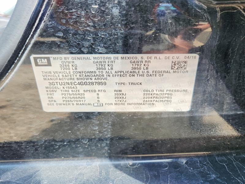 Продажа на аукционе авто 2016 Gmc Sierra, vin: 3GTU2NEC4GG287859, номер лота: 51840556