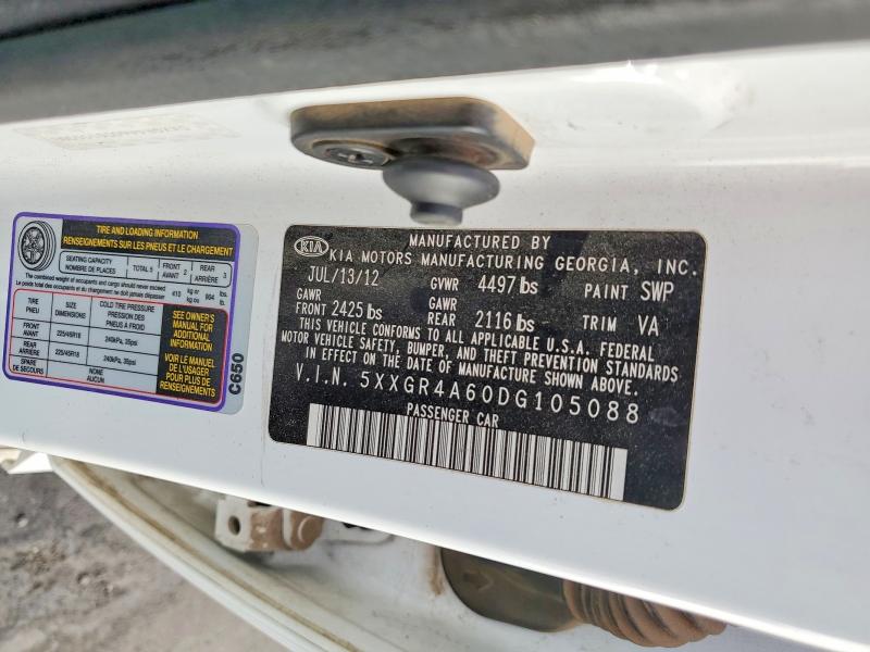 Aukcja sprzedaży 2013 Kia Optima, vin: 5XXGR4A60DG105088, numer aukcji: 53474356