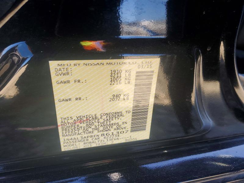 Aukcja sprzedaży 2015 Nissan Altima, vin: 1N4AL3AP8FN861307, numer aukcji: 53785346