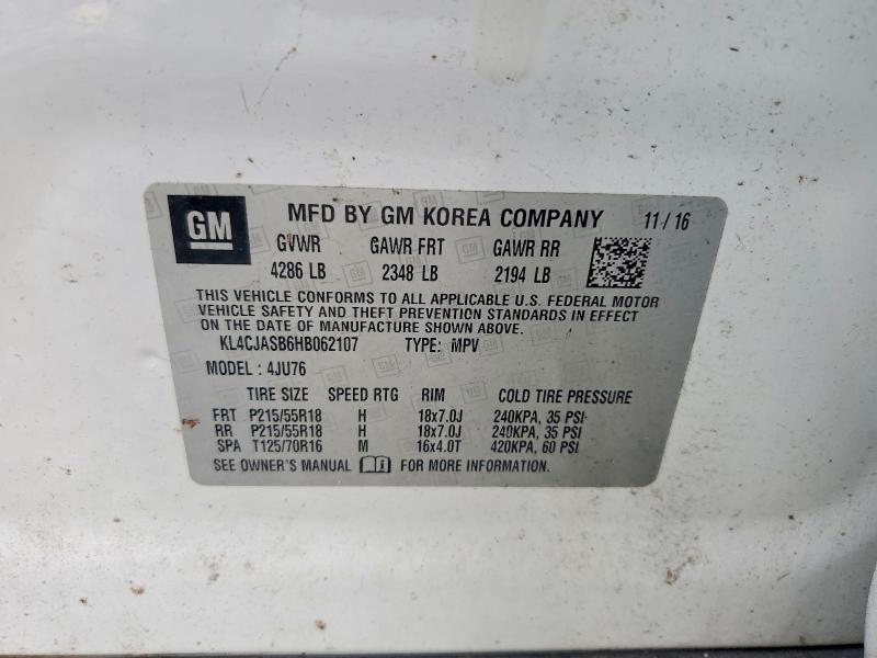 Продажа на аукционе авто 2017 Buick Encore, vin: KL4CJASB6HB062107, номер лота: 53003146