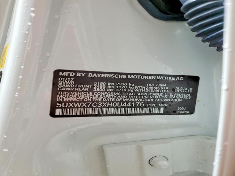 2017 Bmw X3 მანქანა იყიდება აუქციონზე, vin: 5UXWX7C3XH0U44176, აუქციონის ნომერი: 54977246