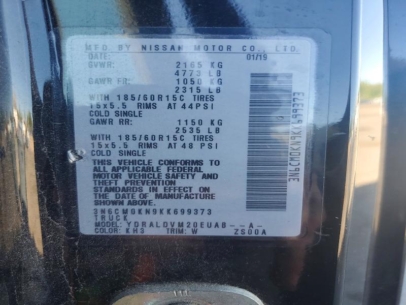 Aukcja sprzedaży 2019 Nissan Nv200, vin: 3N6CM0KN9KK699373, numer aukcji: 53302106