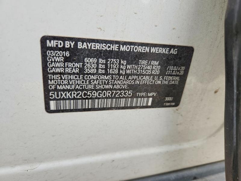Aukcja sprzedaży 2016 Bmw X5, vin: 5UXKR2C59G0R72335, numer aukcji: 53470776