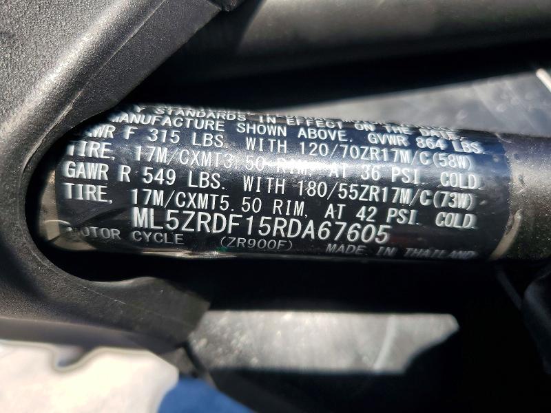2024 Kawasaki Zr900 მანქანა იყიდება აუქციონზე, vin: ML5ZRDF15RDA67605, აუქციონის ნომერი: 52337036