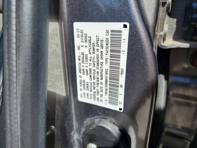 Aukcja sprzedaży 2008 Acura Tl, vin: 19UUA76588A013662, numer aukcji: 51997686