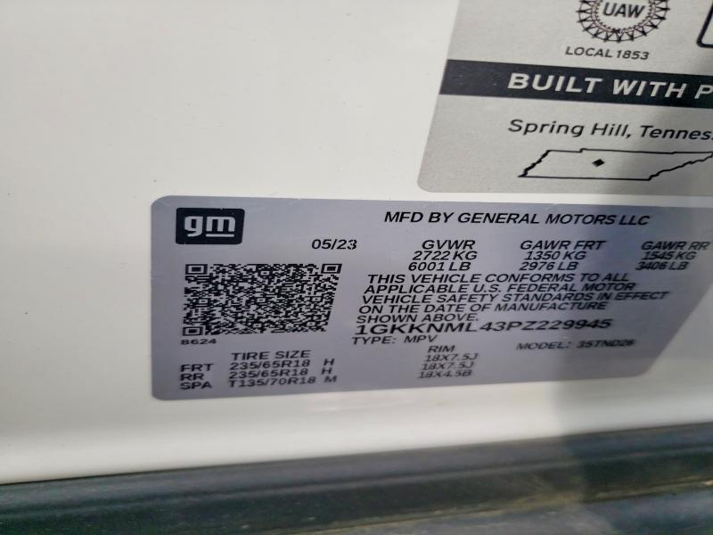 53635176 :رقم المزاد ، 1GKKNML43PZ229945 vin ، 2023 Gmc Acadia مزاد بيع