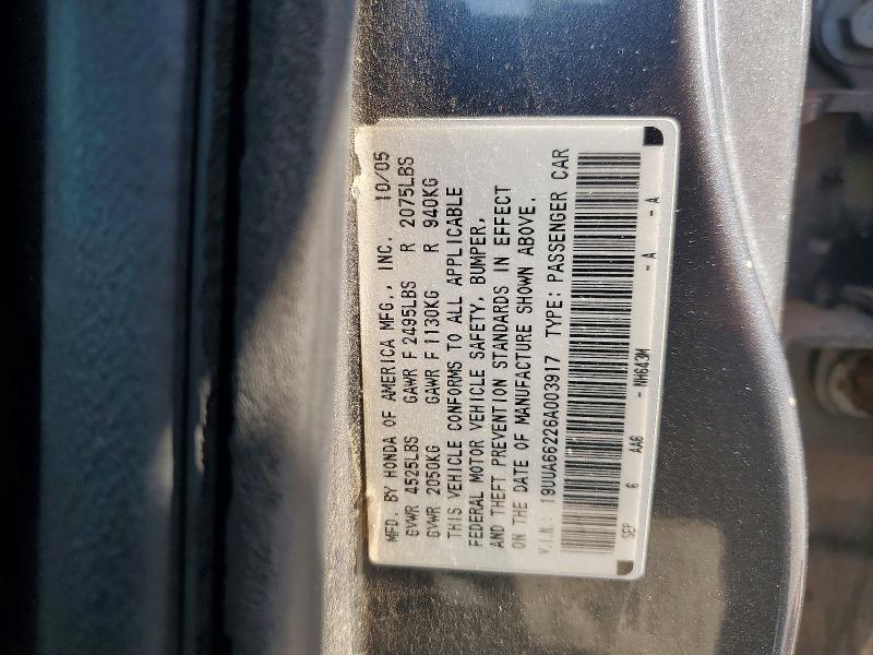 Продаж на аукціоні авто 2006 Acura 3.2tl, vin: 19UUA66226A003917, номер лоту: 53733546