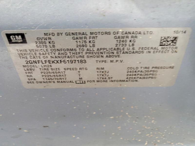 Продаж на аукціоні авто 2015 Chevrolet Equinox, vin: 2GNFLFEKXF6197183, номер лоту: 54260136
