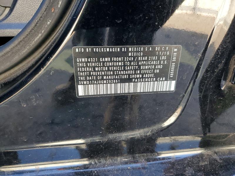 53806896 :رقم المزاد ، 3VWD17AJ0GM292851 vin ، 2016 Volkswagen Jetta مزاد بيع