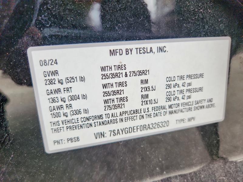 Продаж на аукціоні авто 2024 Tesla Model Y, vin: 7SAYGDEF0RA326320, номер лоту: 53571536