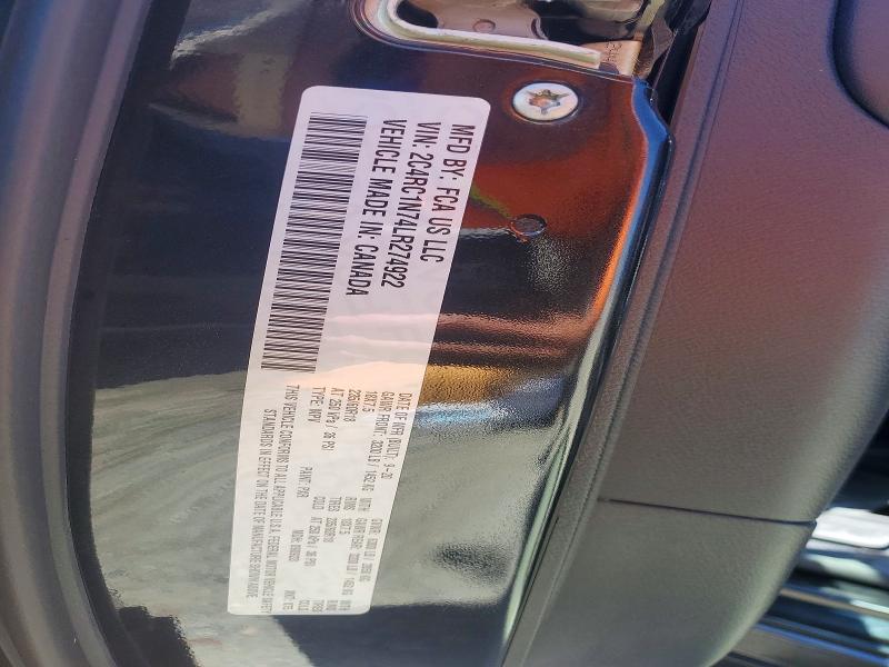 Продаж на аукціоні авто 2020 Chrysler Pacifica, vin: 2C4RC1N74LR274922, номер лоту: 53046796