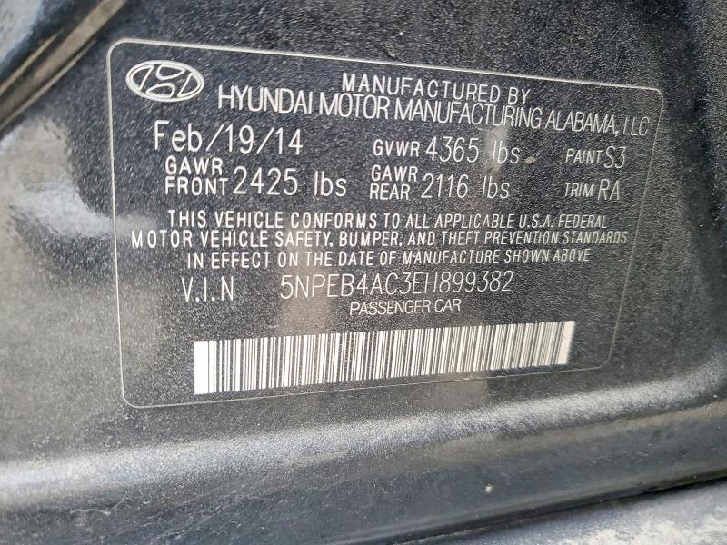 Aukcja sprzedaży 2014 Hyundai Sonata, vin: 5NPEB4AC3EH899382, numer aukcji: 54411386