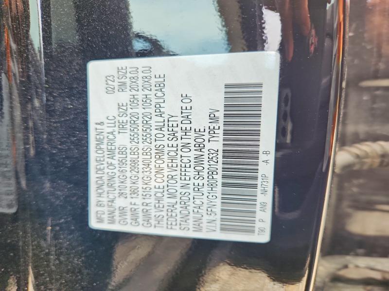 Продаж на аукціоні авто 2023 Honda Pilot, vin: 5FNYG1H80PB012532, номер лоту: 54021216