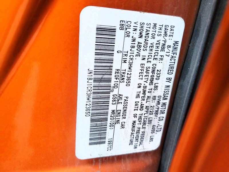 Aukcja sprzedaży 2017 Nissan Rogue Sport, vin: JN1BJ1CR3HW123650, numer aukcji: 55124716