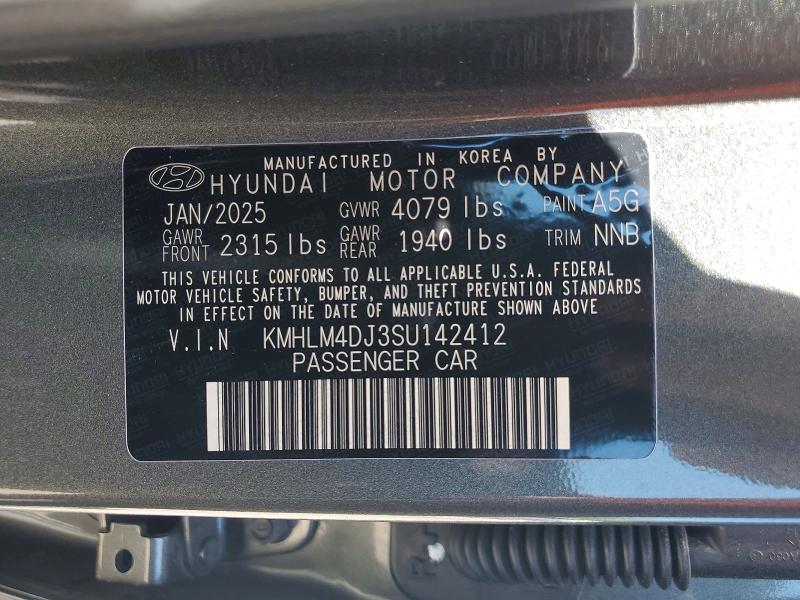 Продаж на аукціоні авто 2025 Hyundai Elantra Hybrid, vin: KMHLM4DJ3SU142412, номер лоту: 53191246