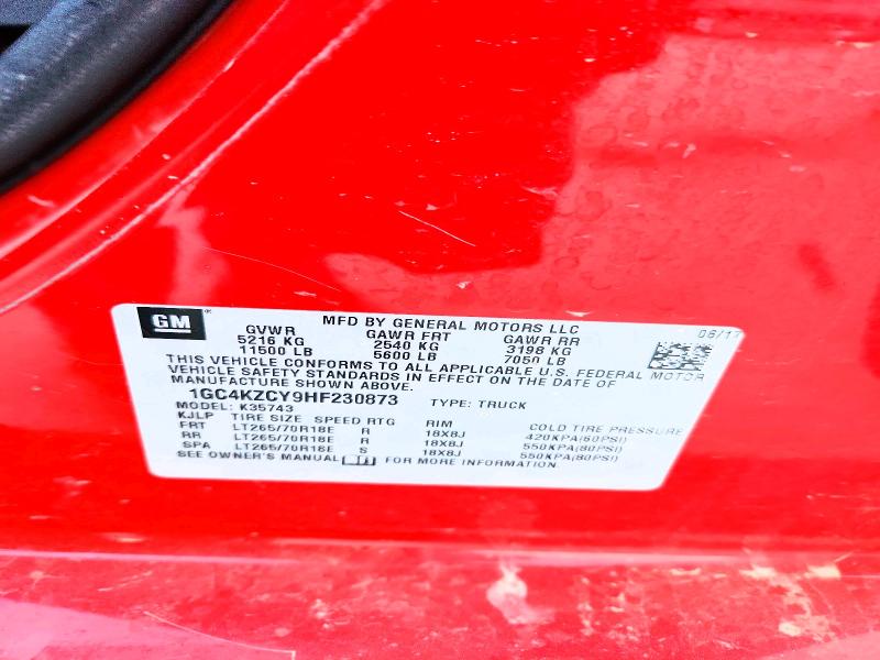 Aukcja sprzedaży 2017 Chevrolet Silverado, vin: 1GC4KZCY9HF230873, numer aukcji: 52711666
