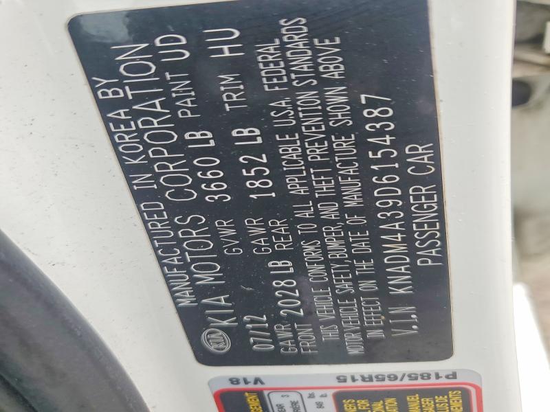 Aukcja sprzedaży 2013 Kia Rio, vin: KNADM4A39D6154387, numer aukcji: 53541246