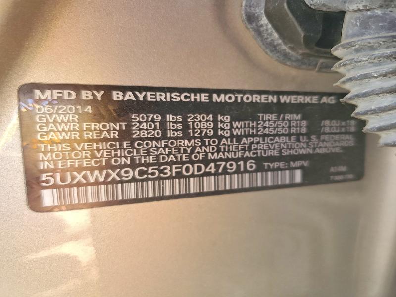 Aukcja sprzedaży 2015 Bmw X3, vin: 5UXWX9C53F0D47916, numer aukcji: 54259346