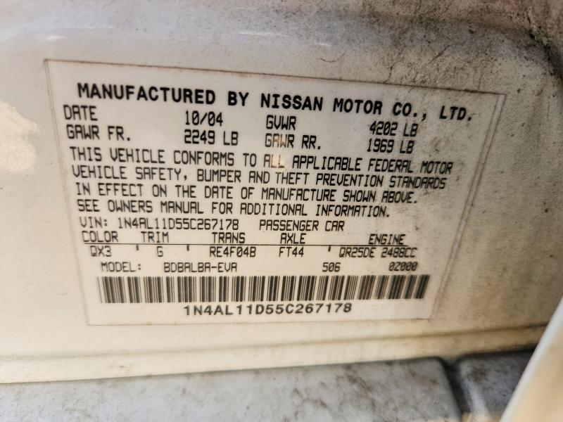 Продажа на аукционе авто 2005 Nissan Altima 2.5, vin: 1N4AL11D55C267178, номер лота: 53956356