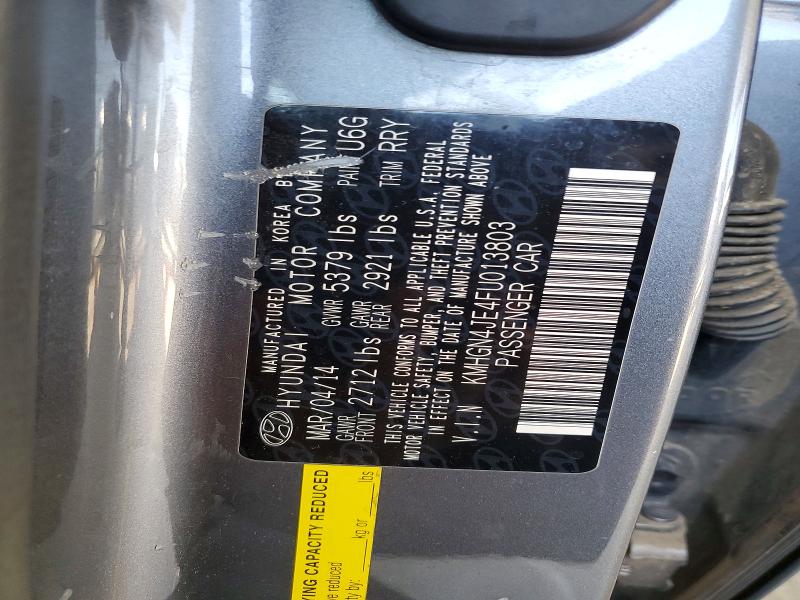 53995546 :رقم المزاد ، KMHGN4JE4FU013803 vin ، 2015 Hyundai Genesis مزاد بيع