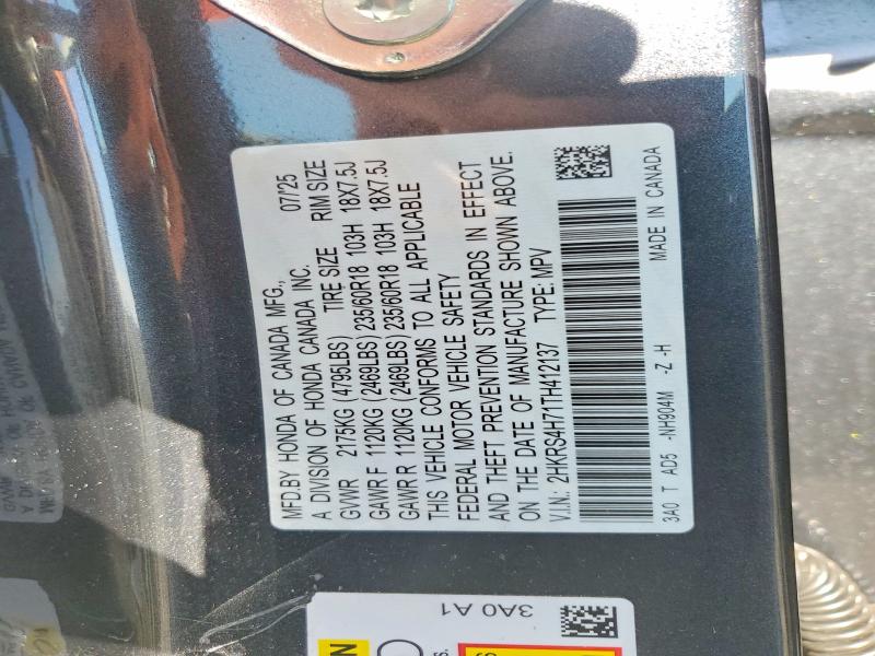 55198606 :رقم المزاد ، 2HKRS4H71TH412137 vin ، 2026 Honda Cr-v مزاد بيع