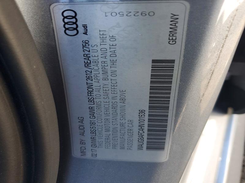 52062176 :رقم المزاد ، WAUG8AFC4HN101536 vin ، 2017 Audi A6 مزاد بيع