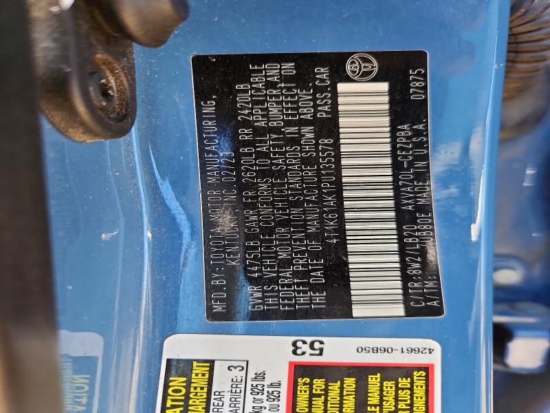 53186326 :رقم المزاد ، 4T1K61AK1PU135578 vin ، 2023 Toyota Camry مزاد بيع